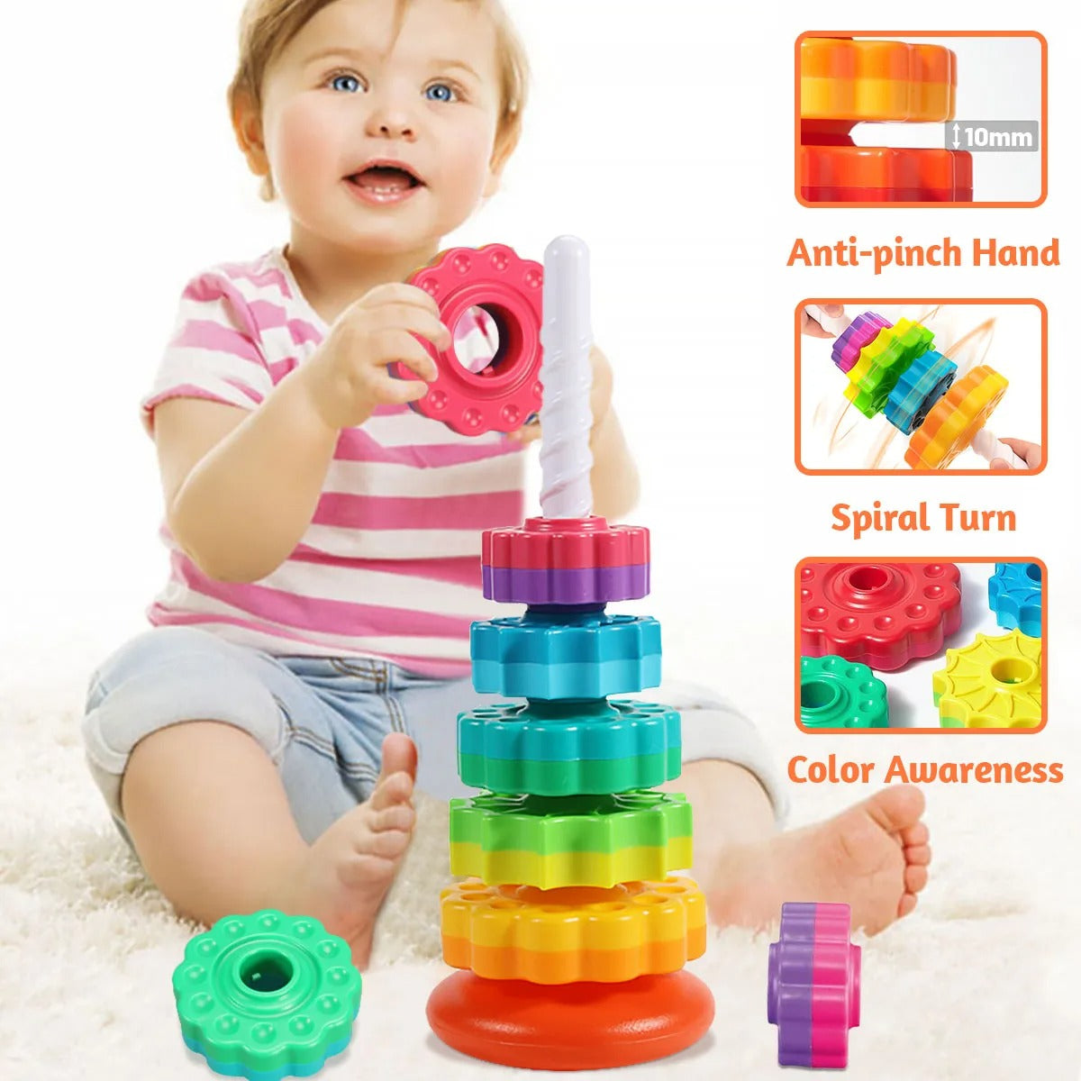 SpiralStak - Farverigt Stabellegespil!
