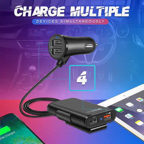 PowerHub | Oplader med 4 porte – Hurtig & Effektiv Opladning!