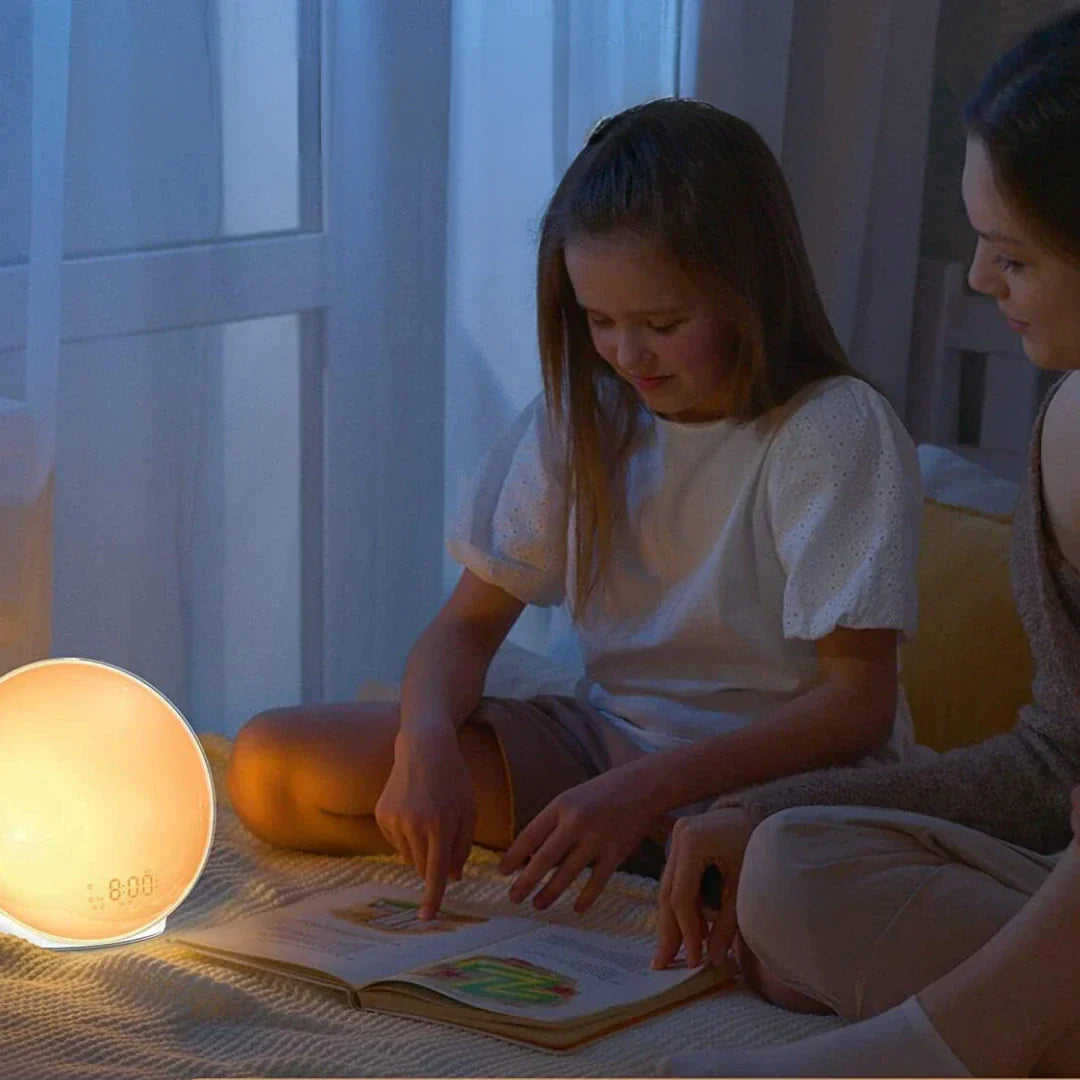 LumiRise | Multifunktionel Vækkeur & Stemningslys Bordlampe!