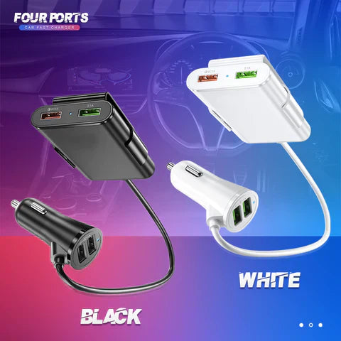 PowerHub | Oplader med 4 porte – Hurtig & Effektiv Opladning!