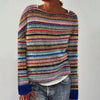 StripeElegance - Elegant Stribet Langærmet Pullover til Damer