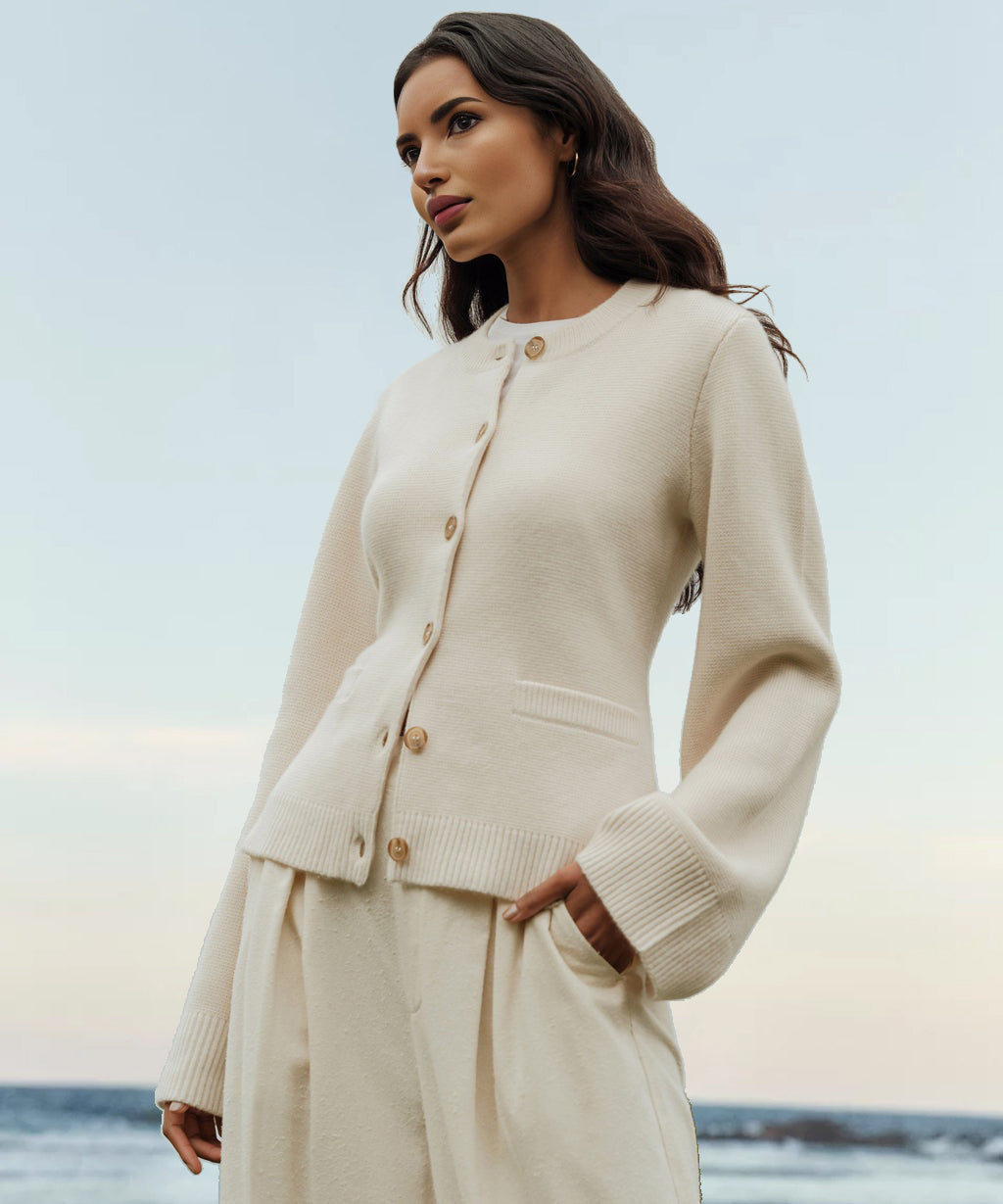 Serena - Ultrablød Cashmere Cardigan med Knapper
