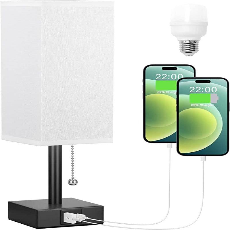 LumiPort | Bordlampe med Dual USB-Porte!