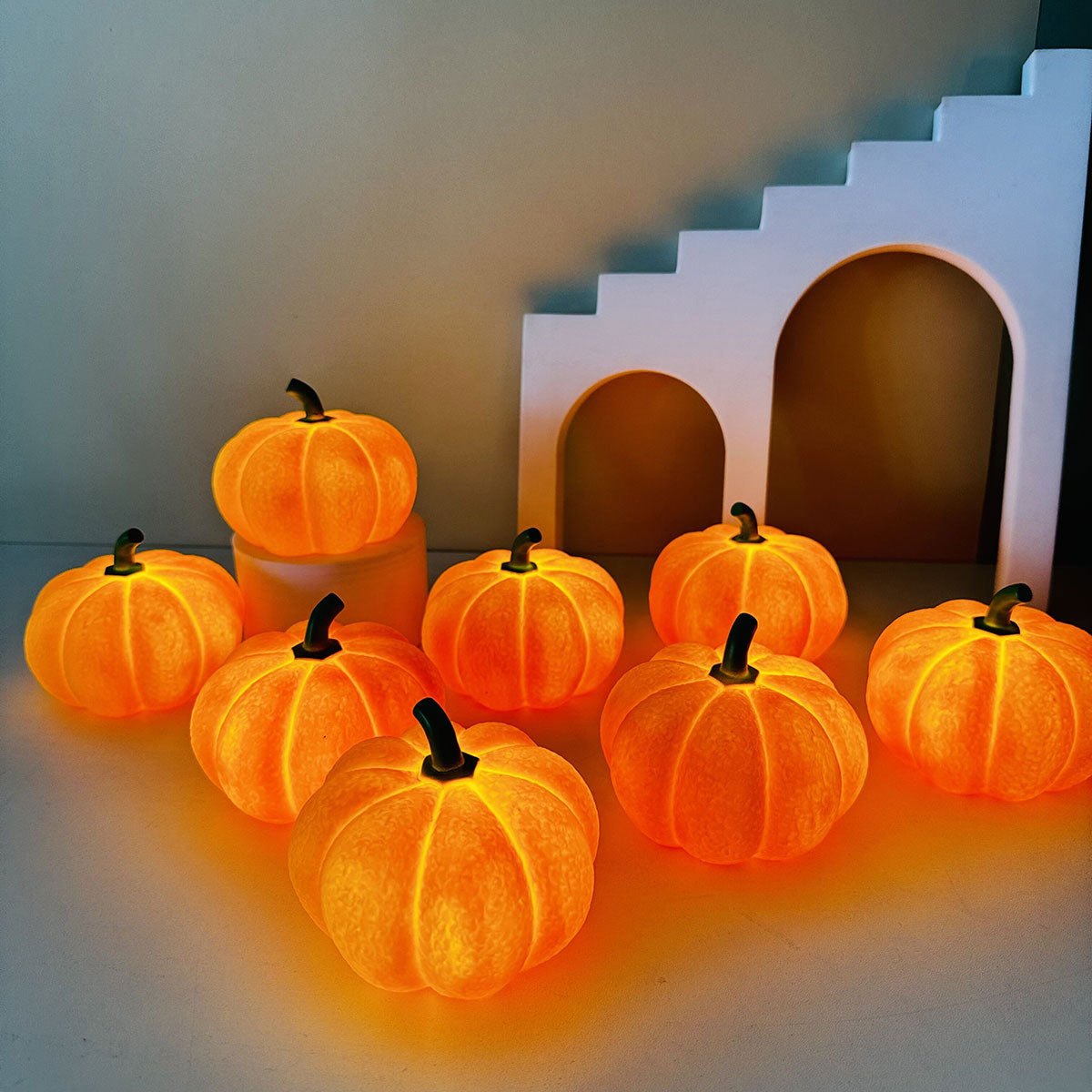 Pumpea - Kreativt Græskar-Natlys | 3-Pak 🎃✨