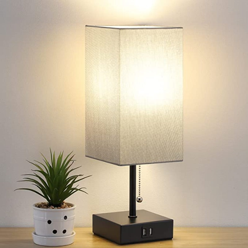 LumiCozy | Bordlampe med Dobbelt USB-Port!