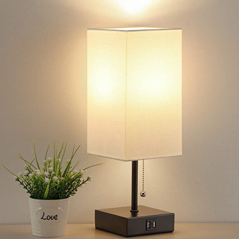 LumiCozy | Bordlampe med Dobbelt USB-Port!