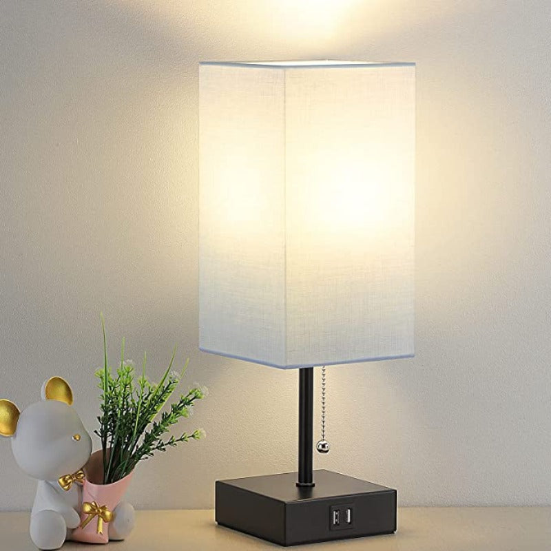 LumiCozy | Bordlampe med Dobbelt USB-Port!
