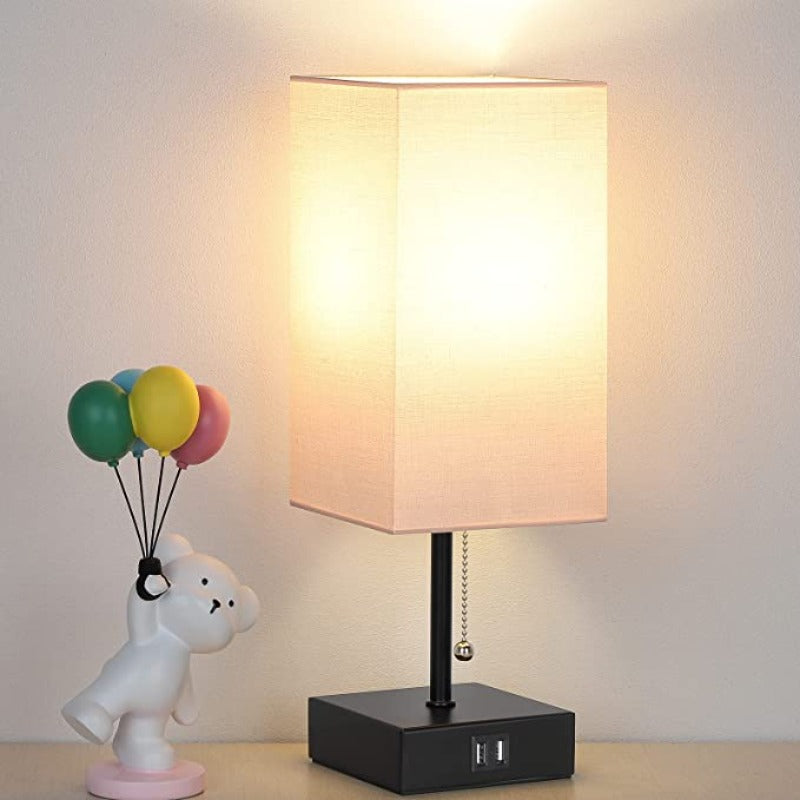 LumiCozy | Bordlampe med Dobbelt USB-Port!