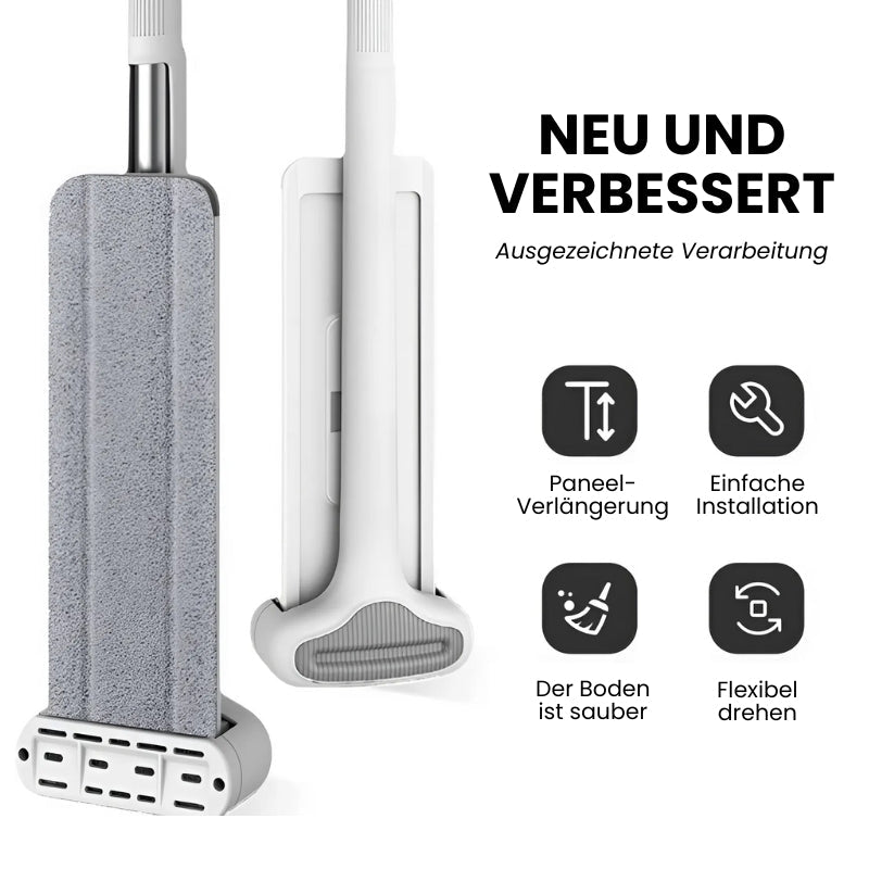 GlideMop – Magisk fladmoppe med 5 genanvendelige mikrofiberpuder!