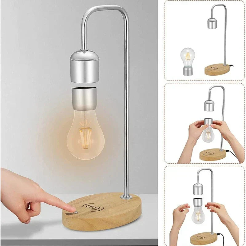 HoverGleam | Minimalistisk Magnetisk Svævende Bordlampe!