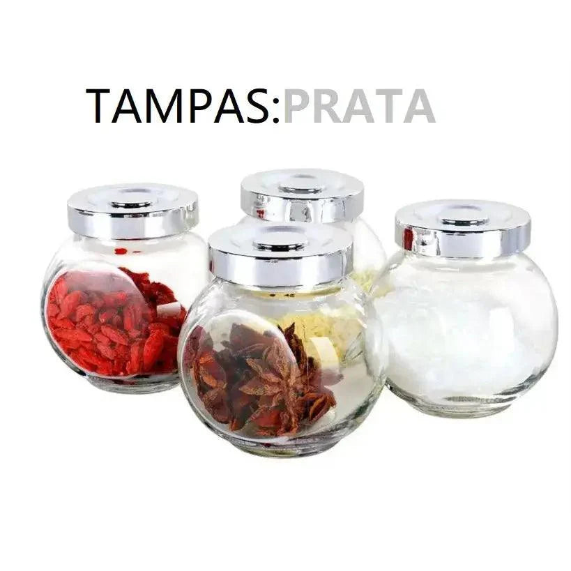 Krydset - Sæt med 4 glas krydderikrukker/mini-beholdere