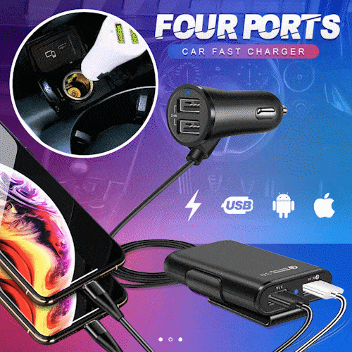 PowerHub | Oplader med 4 porte – Hurtig & Effektiv Opladning!