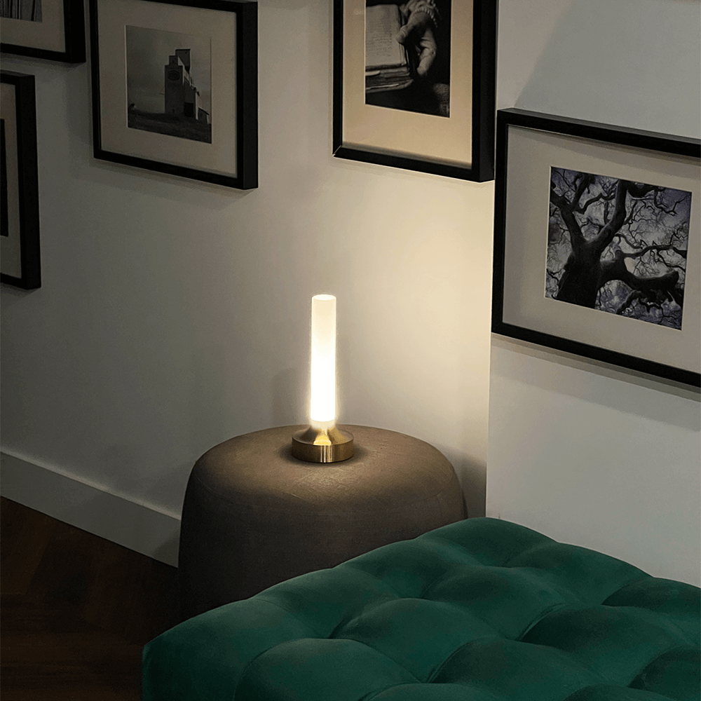 GlowForge | Elegant Messing Bordlampe